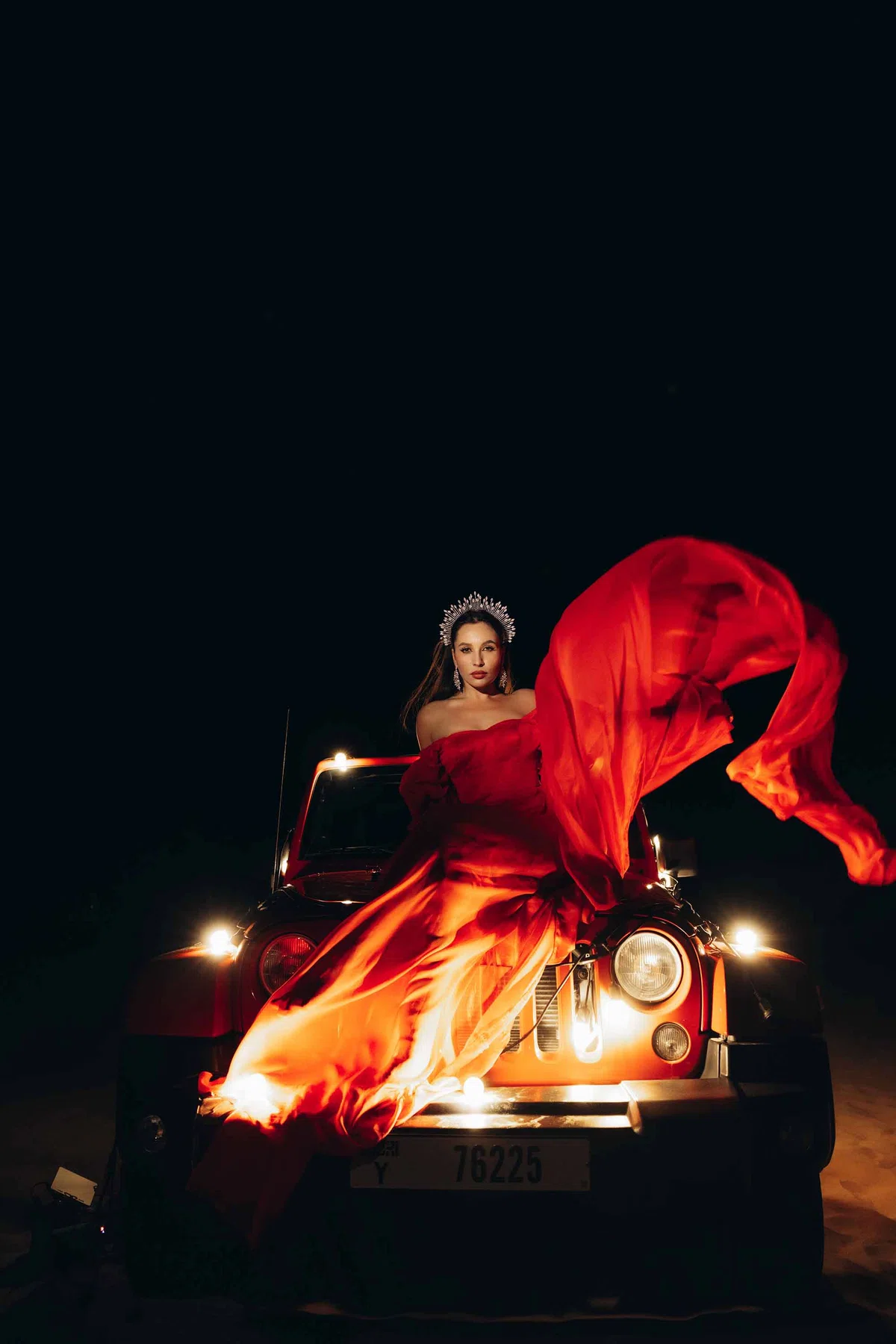 Modern Red Tulle